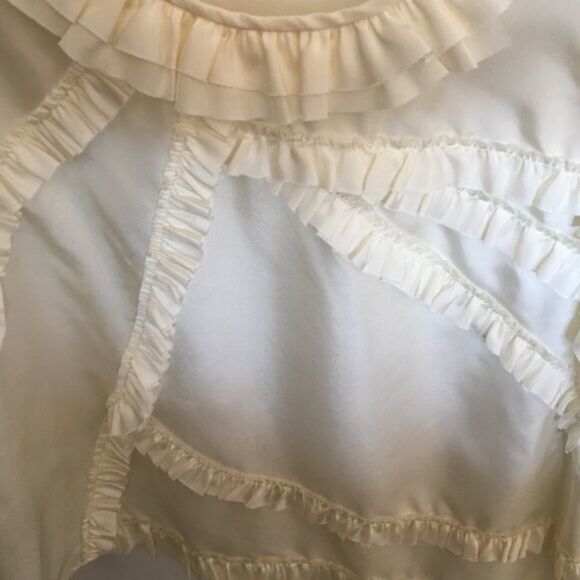 J.Crew Cream Silk Ruffle Tank Top - Picture 2 of 2